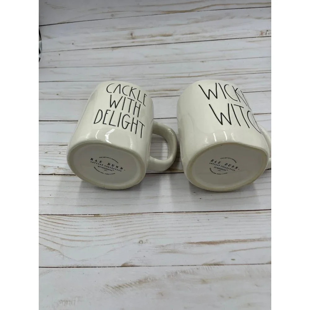 Rae Dunn Witch Mug Set Cackle With Delight Wicked Witch Hat Halloween